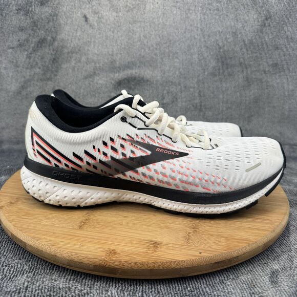 Brooks Ghost 13 Running Shoes Womens Size 10 White Black Red Road DNA Loft - Picture 1 of 10